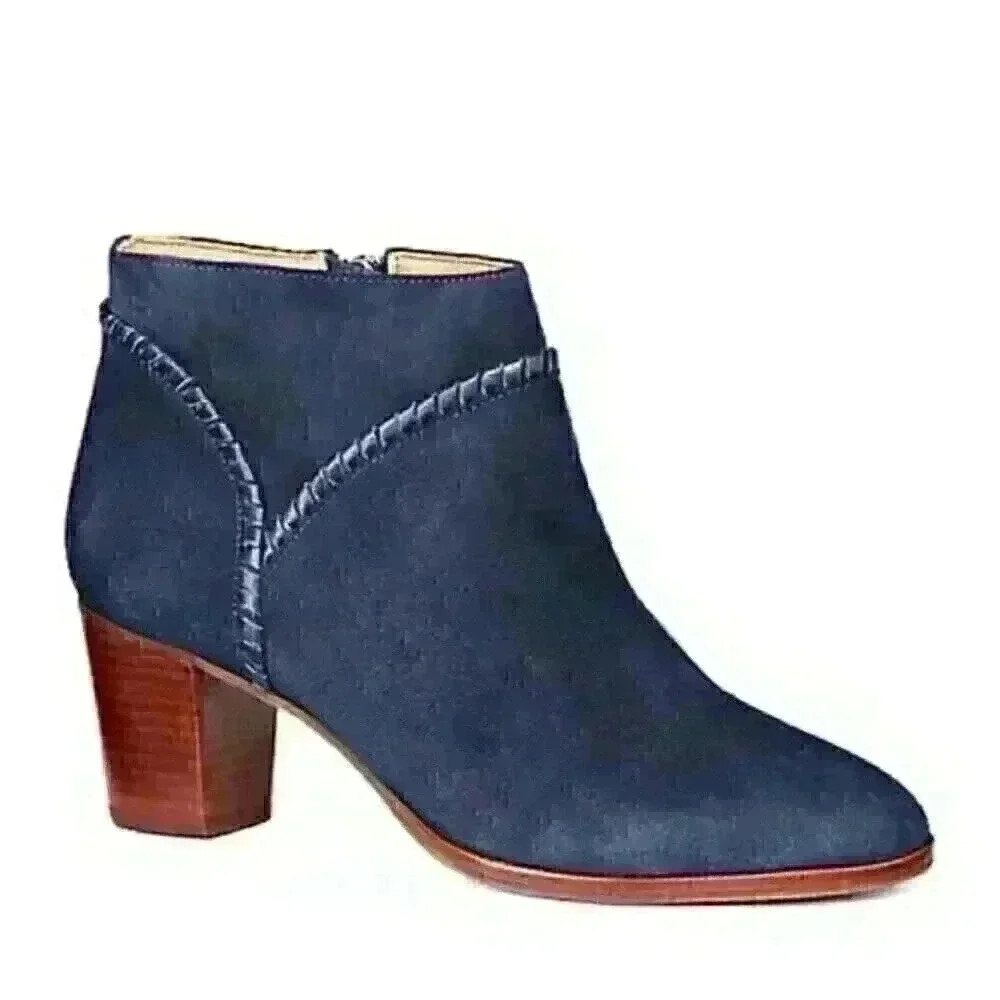 Jack Rogers Blue Suede Chandler Bootie size 9.5